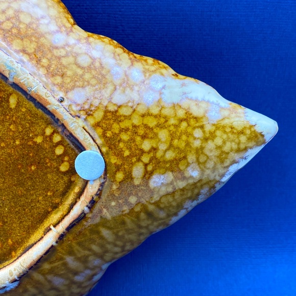 MCM Vintage Ceramic Shell-Shaped Textured Drip Glaze Plate Dish - Picture 6 of 9